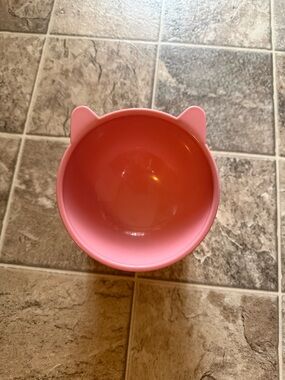Source Unknown Pink Cat Ear Feeding Bowl